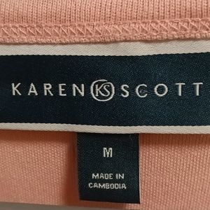 NWT FINAL PRICE KAREN SCOTT pink 3/4 sleeve v-neck blouse Med